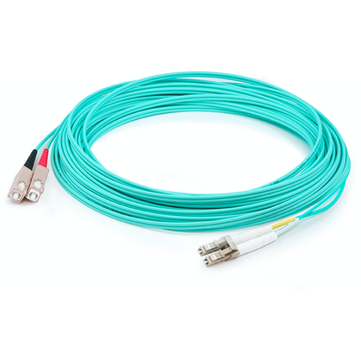 AddOn 20m LC (Male) to SC (Male) Straight Aqua OM4 Duplex Plenum Fiber Patch Cable