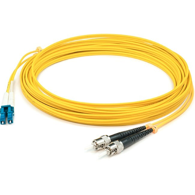 AddOn 12m LC (Male) to ST (Male) Straight Yellow OS2 Duplex LSZH Fiber Patch Cable