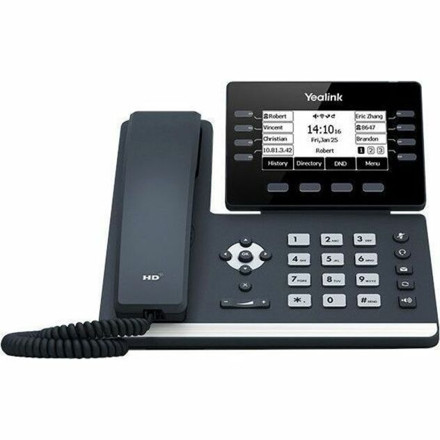 Yealink SIP-T53W IP Phone - Corded/Cordless - Corded/Cordless - Bluetooth, Wi-Fi - Wall Mountable, Desktop - Classic Gray