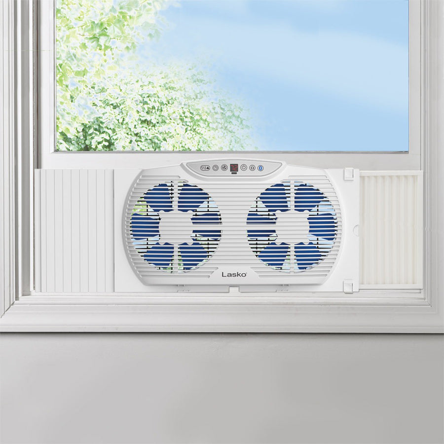 Lasko Electrically Reversible Twin Window Fan with Bluetooth