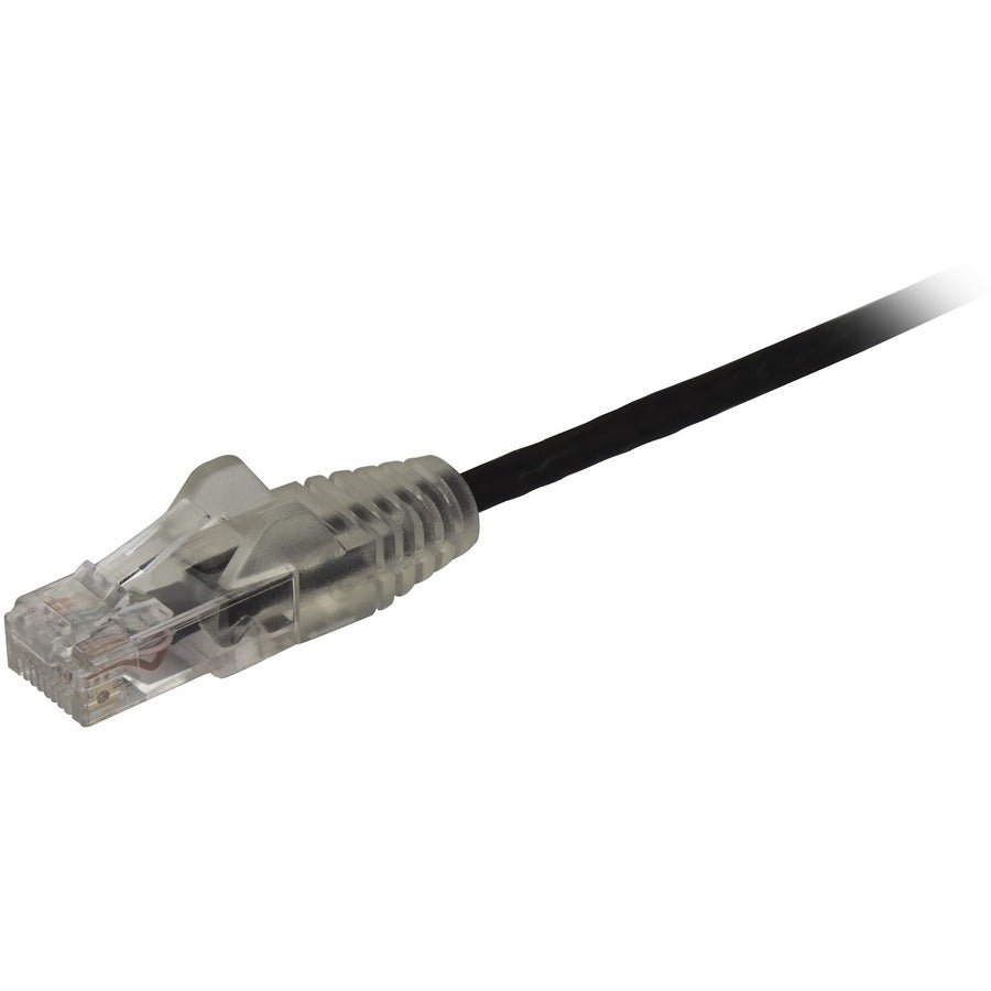 StarTech.com 1 ft CAT6 Cable - Slim CAT6 Patch Cord - Black- Snagless RJ45 Connectors - Gigabit Ethernet Cable - 28 AWG - LSZH (N6PAT1BKS)