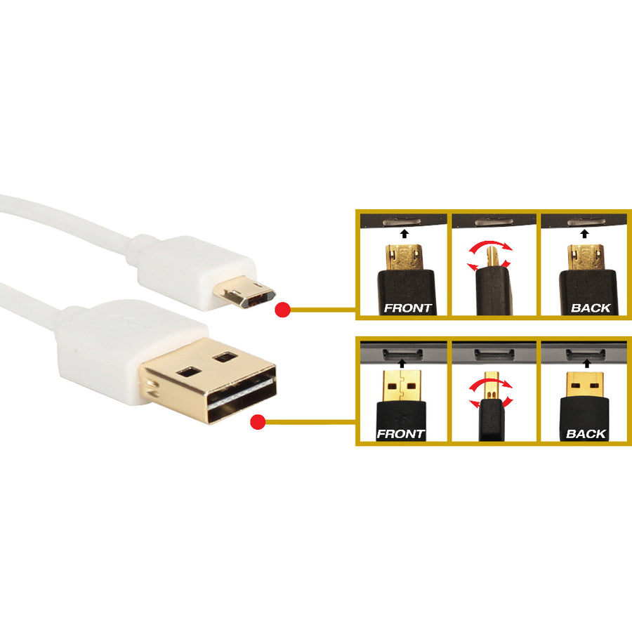 QVS Premium Sync/Charging USB/Micro-USB Data Transfer Cable