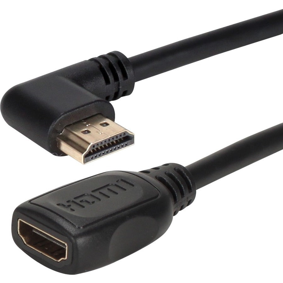 QVS 0.5ft Right-Angle High Speed HDMI Male to Female UltraHD 4K Flex Adaptor