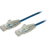 StarTech.com 1 ft CAT6 Cable - Slim CAT6 Patch Cord - Blue - Snagless RJ45 Connectors - Gigabit Ethernet Cable - 28 AWG - LSZH (N6PAT1BLS)