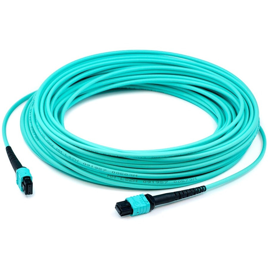 AddOn 20m MPO (Female) to MPO (Female) Aqua OM4 Duplex Fiber LSZH-rated Patch Cable