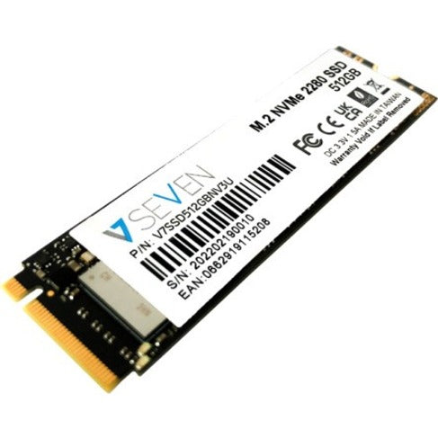 V7 V7SSD512GBNV3U 512 GB Solid State Drive - M.2 Internal - PCI Express NVMe (PCI Express NVMe 3.0 x4) - TAA Compliant