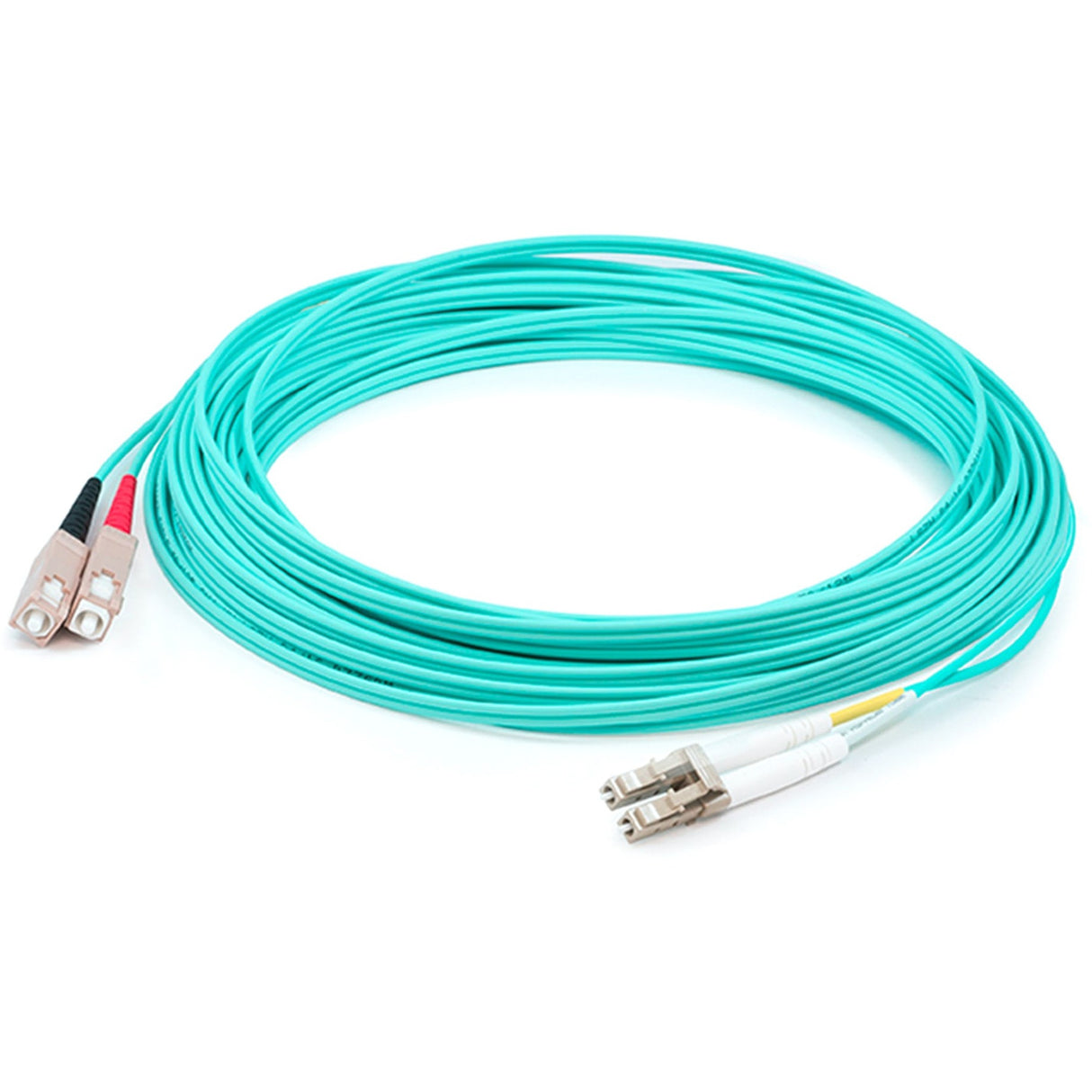 AddOn 30m LC (Male) to SC (Male) Straight Aqua OM4 Duplex Plenum Fiber Patch Cable