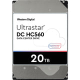 WD Ultrastar DC HC560 WUH722020ALE6L1 20 TB Hard Drive - 3.5" Internal - SATA (SATA/600) - Conventional Magnetic Recording (CMR) Method