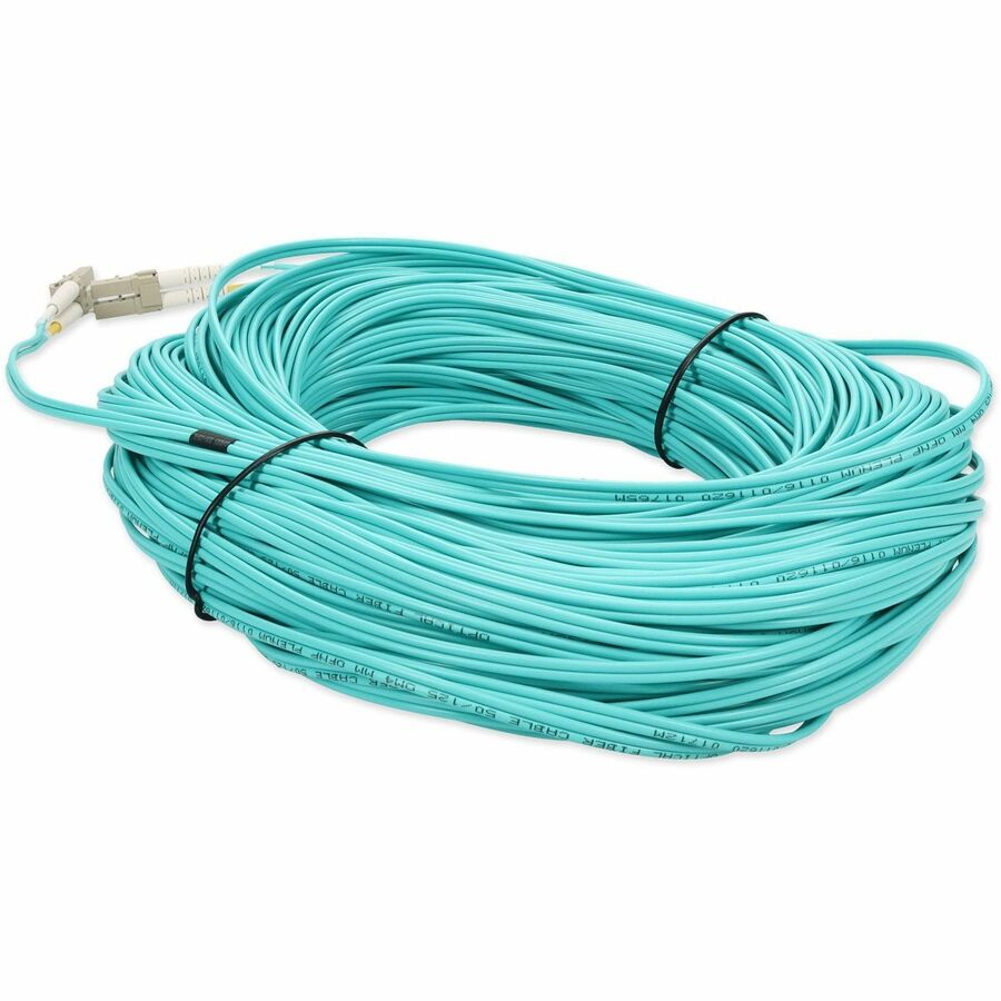 AddOn 91m LC (Male) to LC (Male) Straight Aqua OM4 Duplex Plenum Fiber Patch Cable