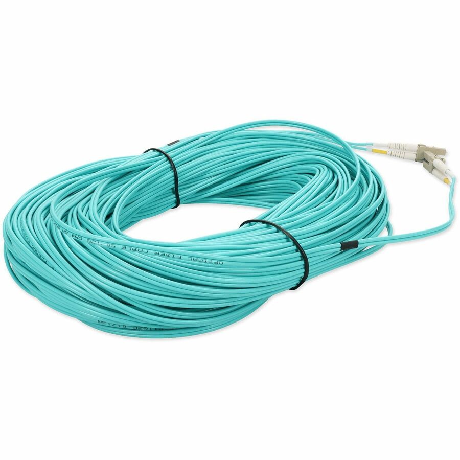 AddOn 91m LC (Male) to LC (Male) Straight Aqua OM4 Duplex Plenum Fiber Patch Cable