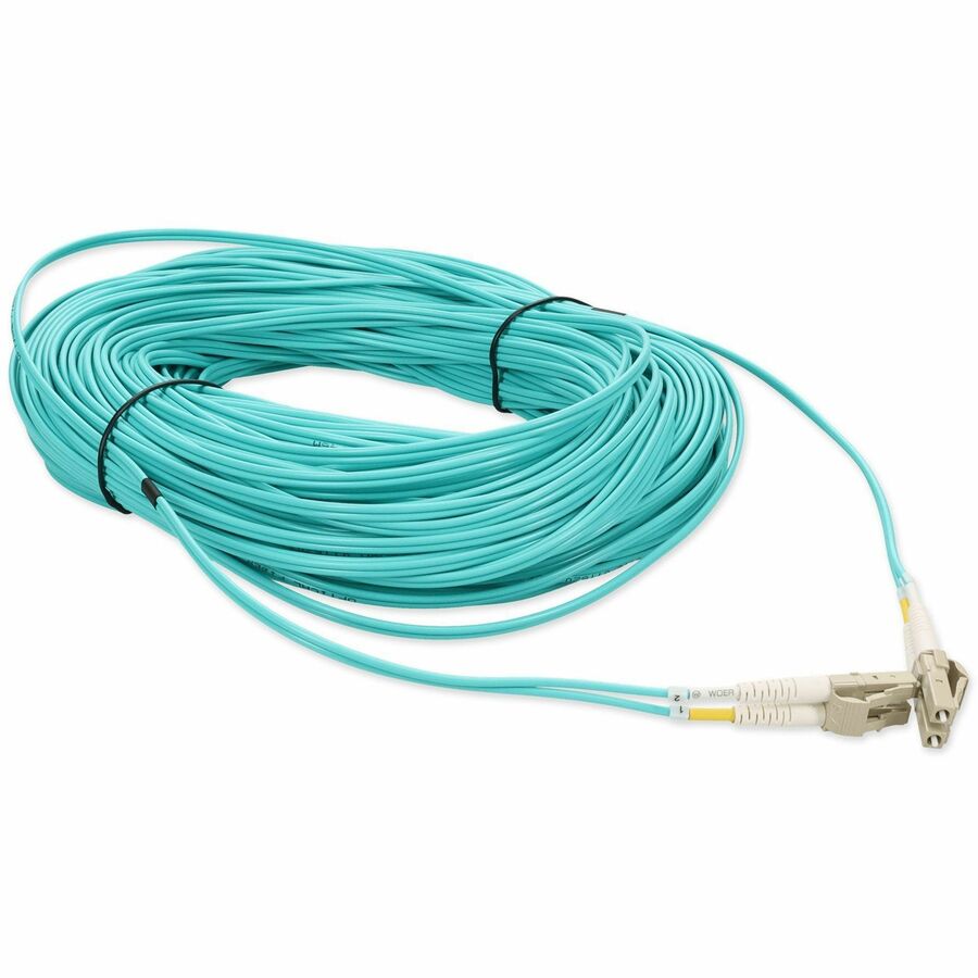 AddOn 91m LC (Male) to LC (Male) Straight Aqua OM4 Duplex Plenum Fiber Patch Cable