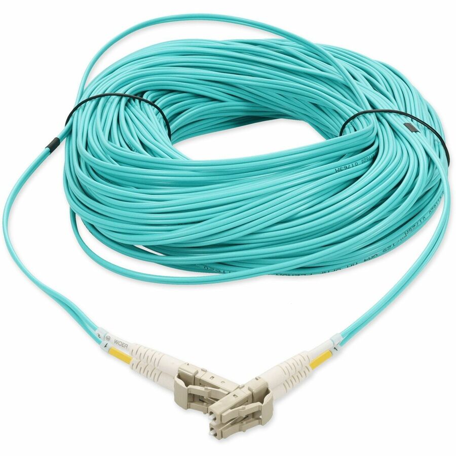 AddOn 91m LC (Male) to LC (Male) Straight Aqua OM4 Duplex Plenum Fiber Patch Cable