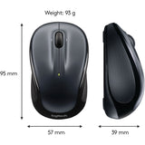 Logitech M325 Wireless Mouse, 2.4 GHz with USB Unifying Receiver, 1000 DPI Optical Tracking, 18-Month Life Battery, PC / Mac / Laptop / Chromebook (DARK SILVER)