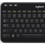 Logitech K360 Compact Wireless Keyboard for Windows, 2.4GHz Wireless, USB Unifying Receiver, 12 F-Keys, 3-Year Battery Life, Compatible with PC, Laptop (Glossy Black)