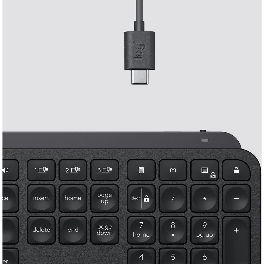 Logitech MX Keys Advanced Wireless Illuminated Keyboard, Tactile Responsive Typing, Backlighting, Bluetooth, USB-C, Apple macOS, Microsoft Windows, Linux, iOS, Android, Metal Build (Black)