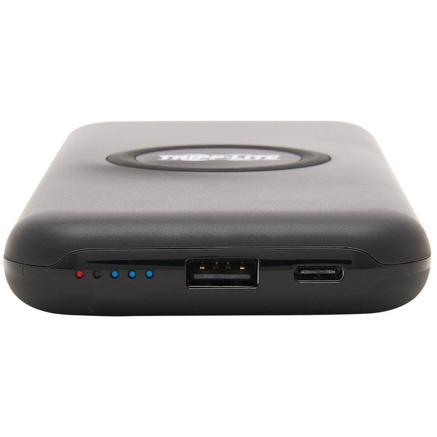 Tripp Lite by Eaton Portable Wireless Charging Power Bank - 10,000 mAh Qi Certified Apple and Samsung Compatible Black