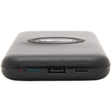Tripp Lite by Eaton Portable Wireless Charging Power Bank - 10,000 mAh Qi Certified Apple and Samsung Compatible Black