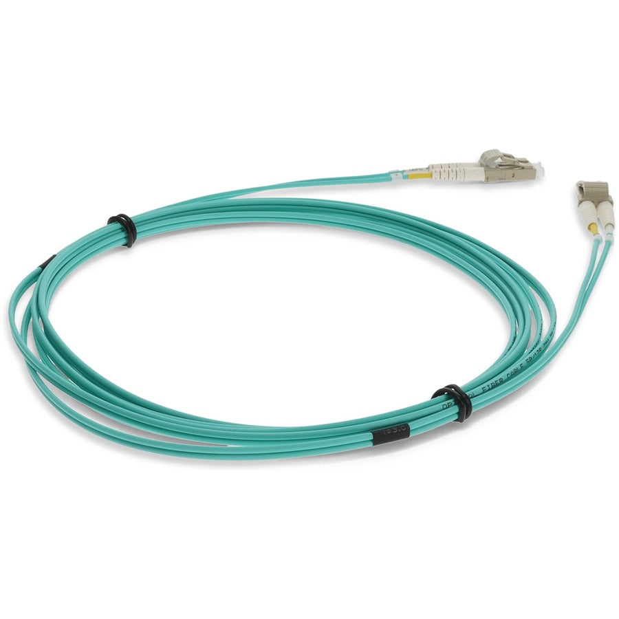 AddOn 0.5m LC (Male) to LC (Male) Aqua OM4 Duplex Fiber LSZH-rated Patch Cable