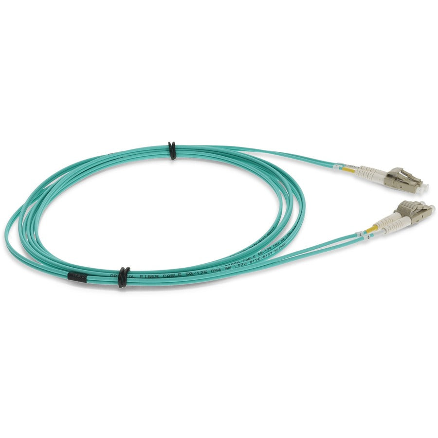 AddOn 0.5m LC (Male) to LC (Male) Aqua OM4 Duplex Fiber LSZH-rated Patch Cable