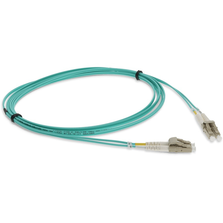 AddOn 0.5m LC (Male) to LC (Male) Aqua OM4 Duplex Fiber LSZH-rated Patch Cable