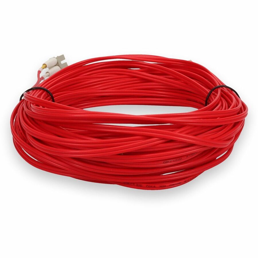 AddOn 20m LC (Male) to LC (Male) Red OM4 Duplex Fiber OFNR (Riser-Rated) Patch Cable