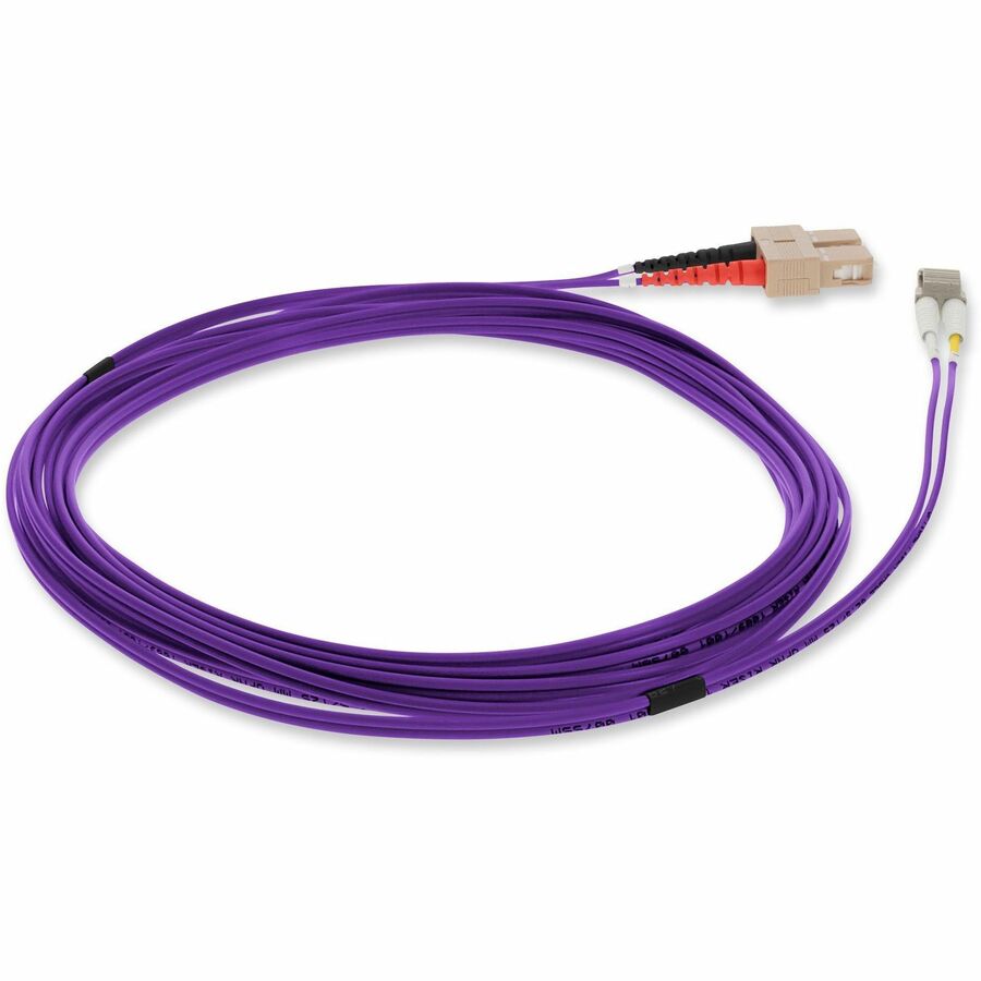 AddOn 2m LC (Male) to SC (Male) Purple OM1 Duplex Fiber OFNR (Riser-Rated) Patch Cable