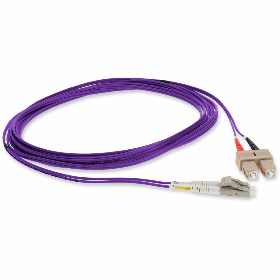 AddOn 2m LC (Male) to SC (Male) Purple OM1 Duplex Fiber OFNR (Riser-Rated) Patch Cable