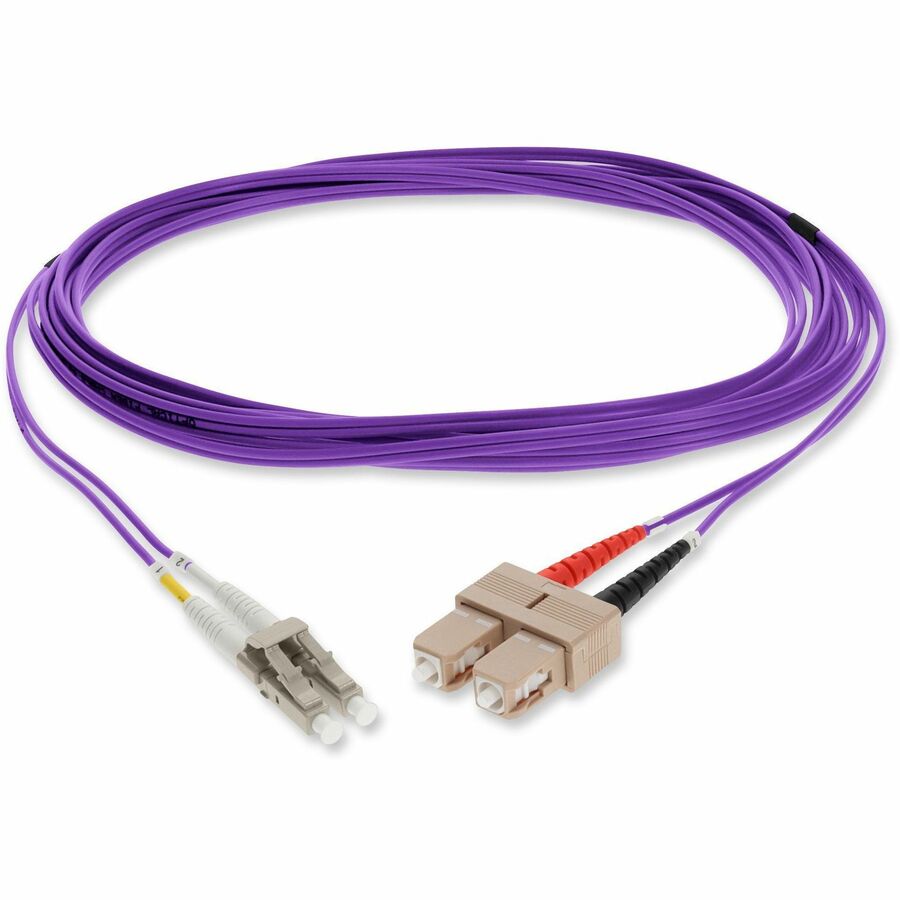 AddOn 2m LC (Male) to SC (Male) Purple OM1 Duplex Fiber OFNR (Riser-Rated) Patch Cable