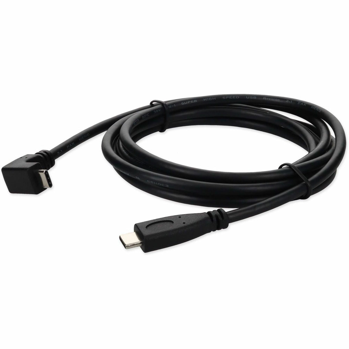 6ft (2m) USB-C 3.1 (Male) to USB-C 3.1 (Male) Right Angled Black Cable