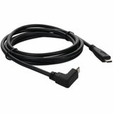 6ft (2m) USB-C 3.1 (Male) to USB-C 3.1 (Male) Right Angled Black Cable