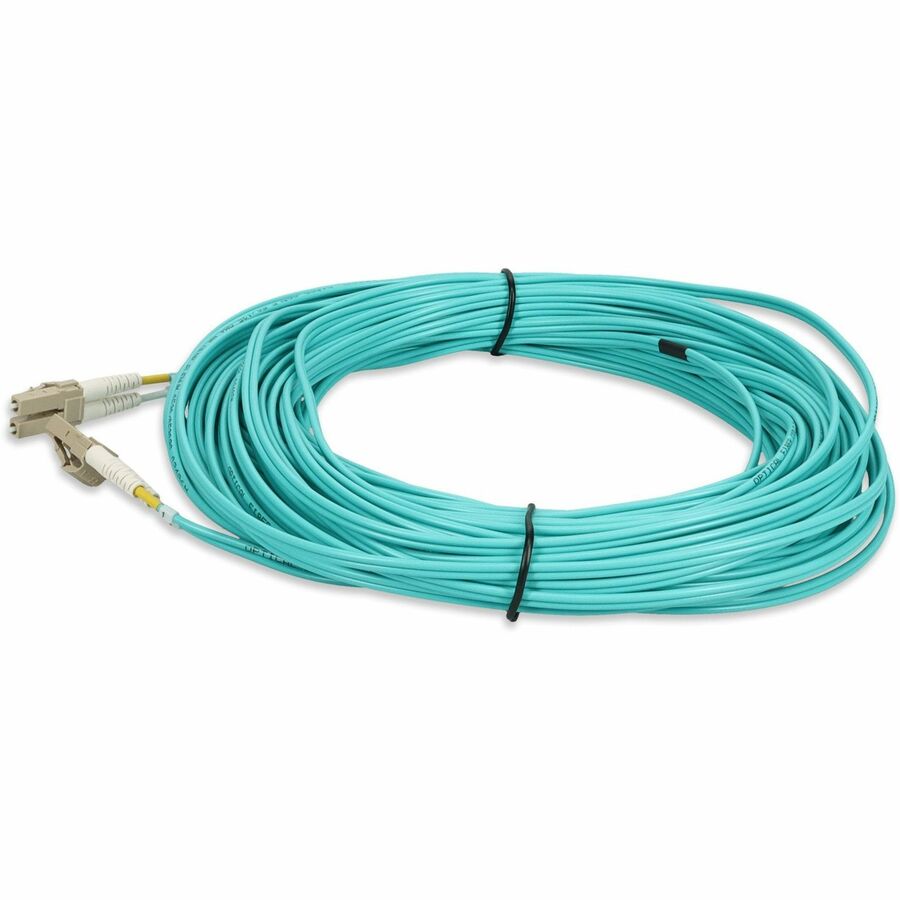 AddOn 22m LC (Male) to LC (Male) Straight Aqua OM4 Duplex Plenum Fiber Patch Cable