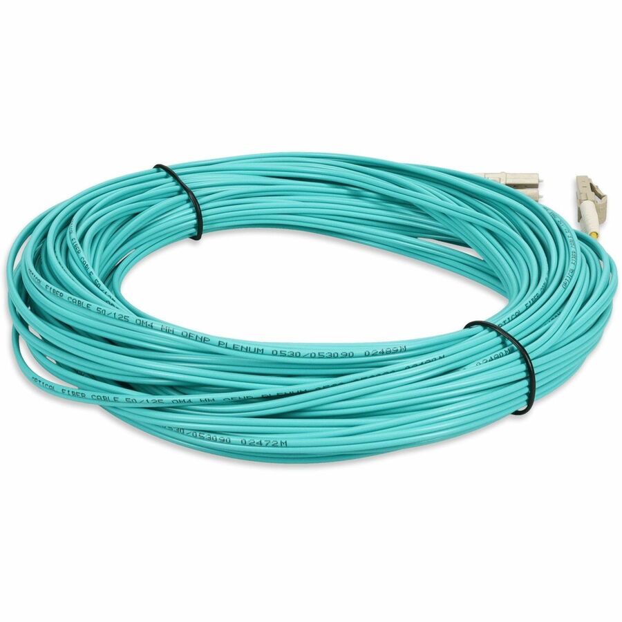 AddOn 22m LC (Male) to LC (Male) Straight Aqua OM4 Duplex Plenum Fiber Patch Cable