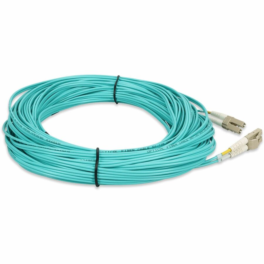 AddOn 22m LC (Male) to LC (Male) Straight Aqua OM4 Duplex Plenum Fiber Patch Cable