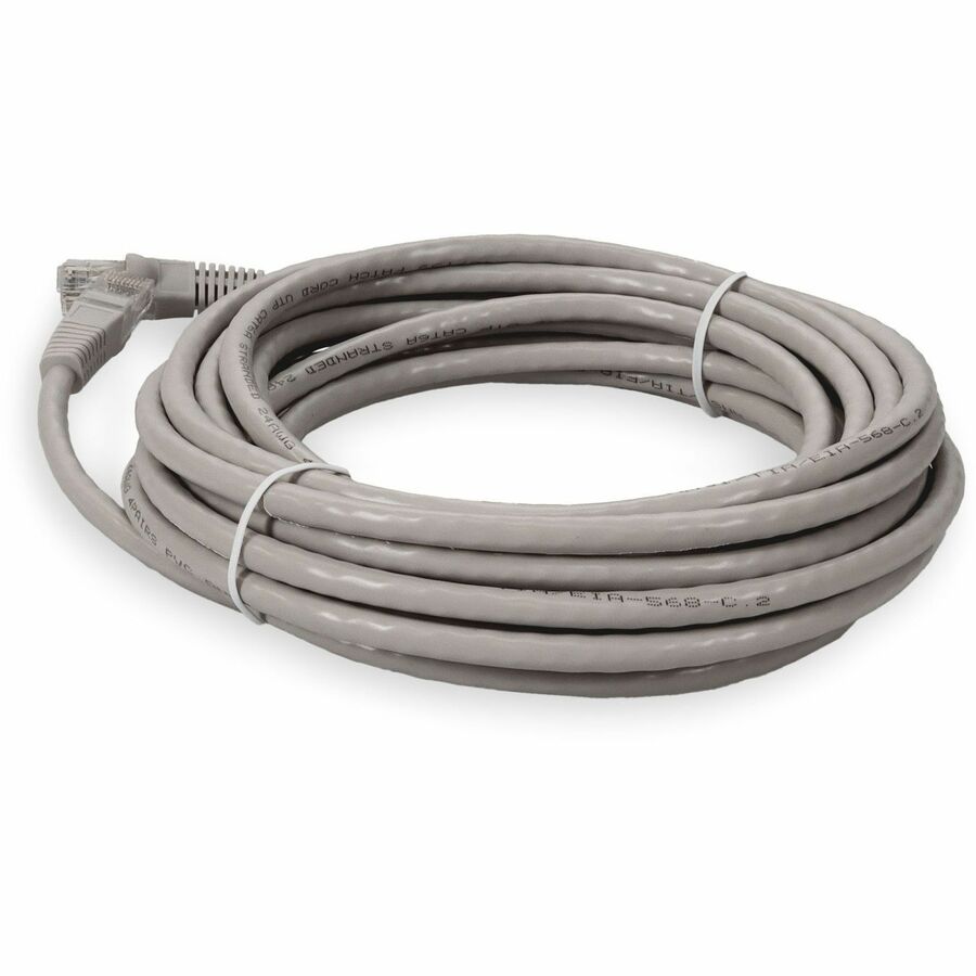 AddOn 30ft RJ-45 (Male) to RJ-45 (Male) Straight Gray Cat6A UTP PVC Copper Patch Cable