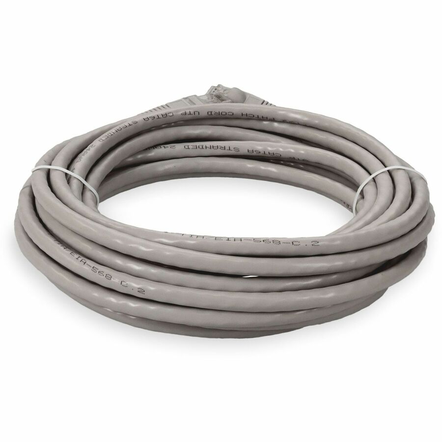 AddOn 30ft RJ-45 (Male) to RJ-45 (Male) Straight Gray Cat6A UTP PVC Copper Patch Cable