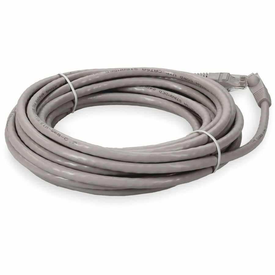 AddOn 30ft RJ-45 (Male) to RJ-45 (Male) Straight Gray Cat6A UTP PVC Copper Patch Cable