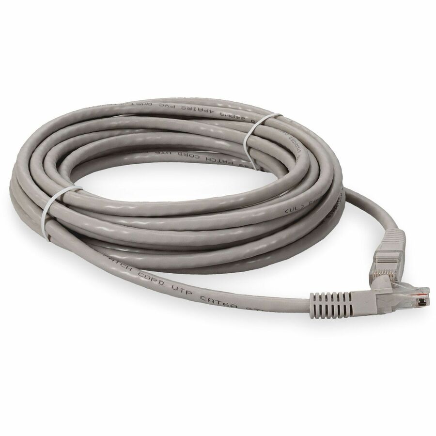 AddOn 30ft RJ-45 (Male) to RJ-45 (Male) Straight Gray Cat6A UTP PVC Copper Patch Cable