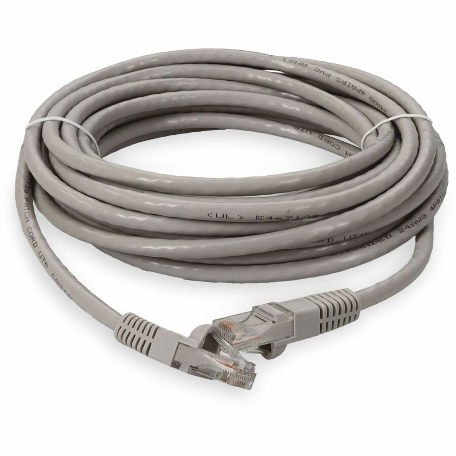 AddOn 30ft RJ-45 (Male) to RJ-45 (Male) Straight Gray Cat6A UTP PVC Copper Patch Cable