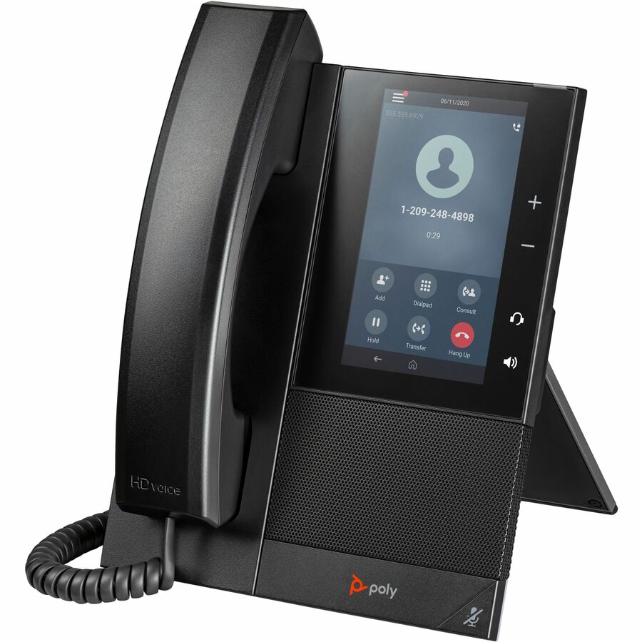 Poly CCX 500 IP Phone - Corded - Corded - Bluetooth - Desktop, Wall Mountable - Black - TAA Compliant