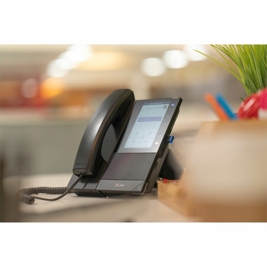 Poly CCX 500 IP Phone - Corded - Corded - Bluetooth - Desktop, Wall Mountable - Black - TAA Compliant