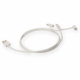 3ft (1m) USB-A 2.0 to Lightning, USB-C 3.1, Micro-USB 2.0 (B) Male to Male White Cable