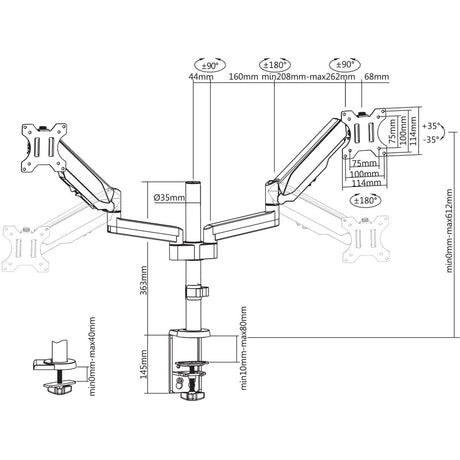 V7 DM1DTA-1N Desk Mount for Monitor - Silver