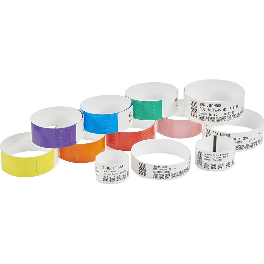 Zebra Wristband Polypropylene 1 x 11in Direct Thermal Zebra Z-Band Direct 3 in core