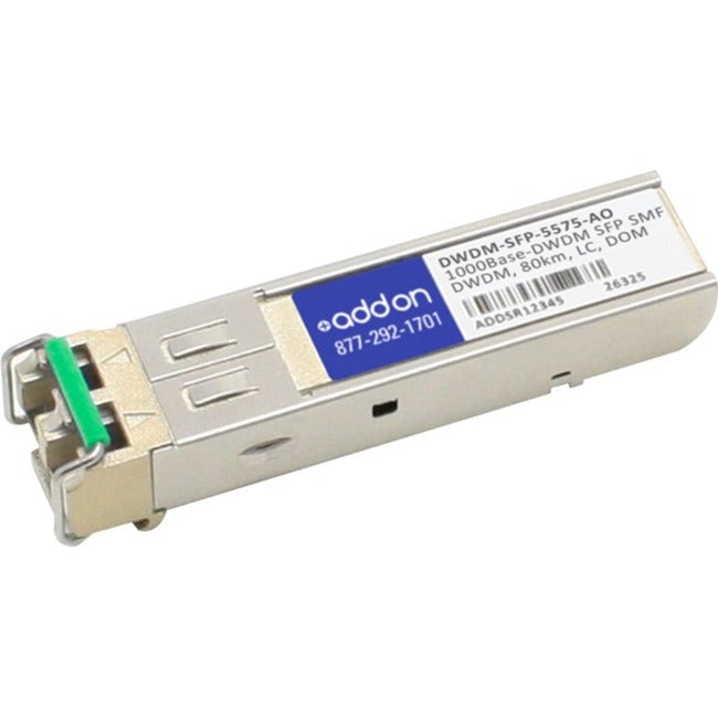 AddOn Cisco DWDM-SFP-5575 Compatible TAA Compliant 1000Base-DWDM 100GHz SFP Transceiver (SMF, 1555.75nm, 80km, LC, DOM)