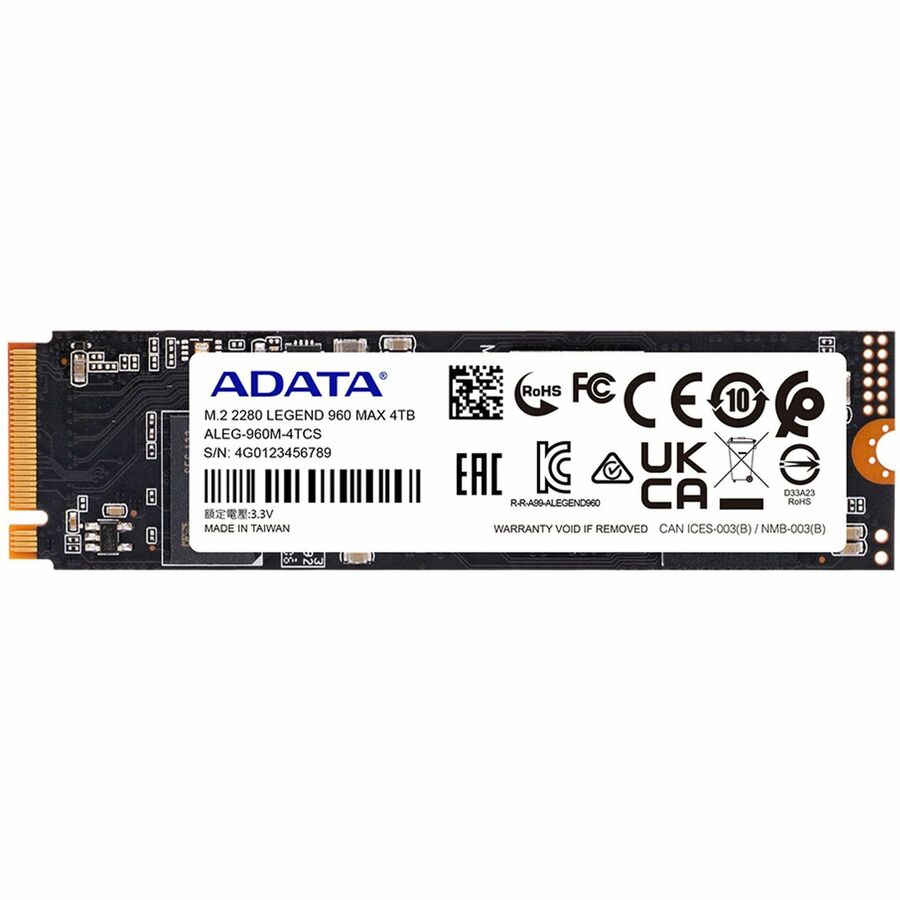 Adata LEGEND 960 MAX ALEG-960M-4TCS 4 TB Solid State Drive - M.2 2280 Internal - PCI Express (PCI Express 4.0 x4)