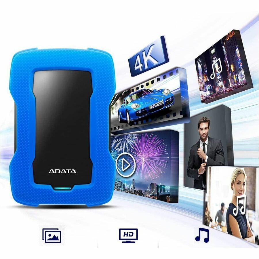 Adata HD330 AHD330-1TU31-CBL 1 TB Portable Hard Drive - External - Blue