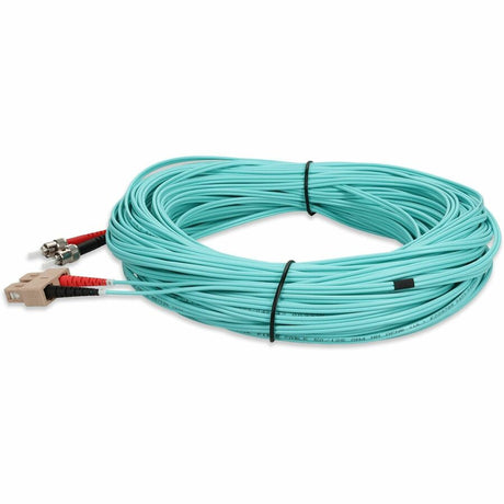 AddOn 15m SC (Male) to ST (Male) Aqua OM3 Duplex Fiber OFNR (Riser-Rated) Patch Cable