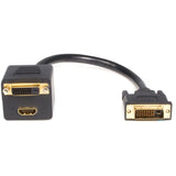 StarTech.com 1 ft DVI-D to DVI-D & HDMI Splitter Cable - M/F