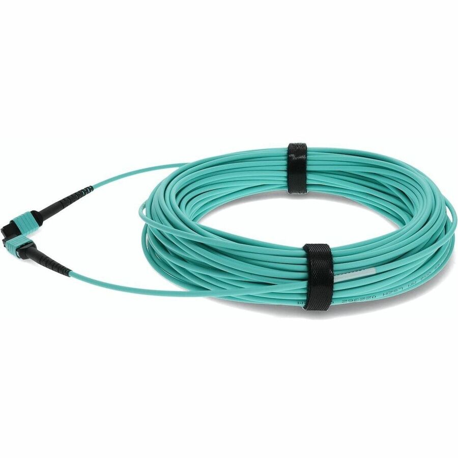 AddOn 21m MPO (Female) to MPO (Female) 12-Strand Aqua OM4 Straight Fiber OFNR (Riser-Rated) Patch Cable