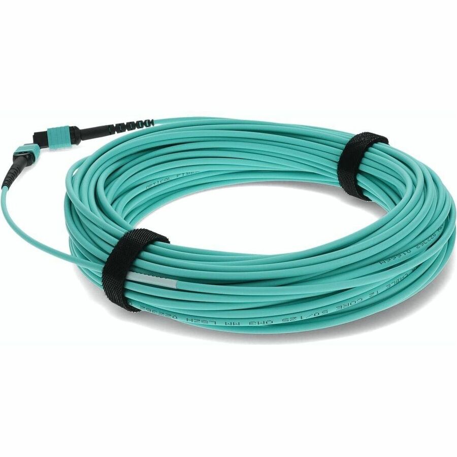 AddOn 21m MPO (Female) to MPO (Female) 12-Strand Aqua OM4 Straight Fiber OFNR (Riser-Rated) Patch Cable